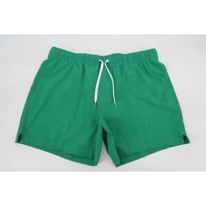 Bearbottom Swim Trunks Mens XXL Green 5.5 Inseam Stretch Lined Elastic Waist